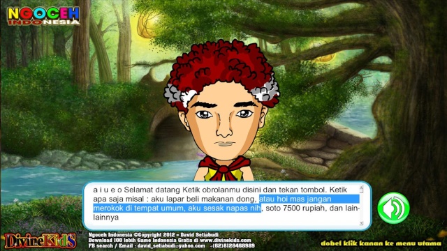 Ngoceh Indonesia - www.divinekids.com ubah ketikan jadi Suara Bahasa Indonesia dan Jawa