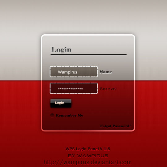 Login panel V2 PSD by WampiruS on deviantART