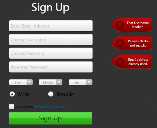  A Sign-Up form that you can use for any of your projects.